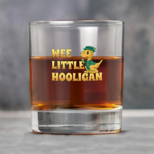 Wee Lil Hooligan loves Dinosaur St Patrick Day Rock Glasses
