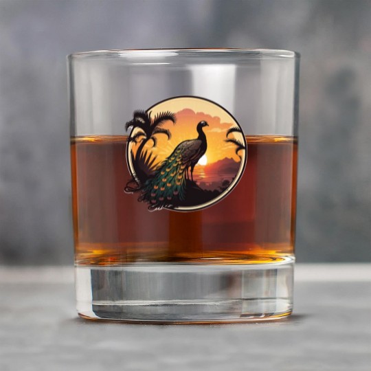 Peacock Sunrise: A Relaxing Journey into Serenity Rock Glasses