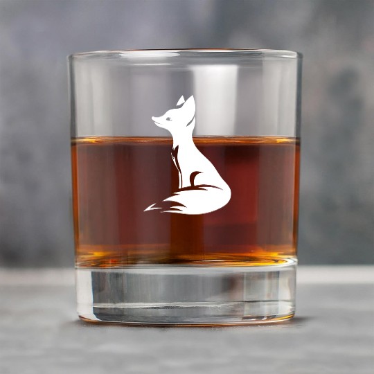 Elegant Cute Fox Tattoo Style Portrait Rock Glasses