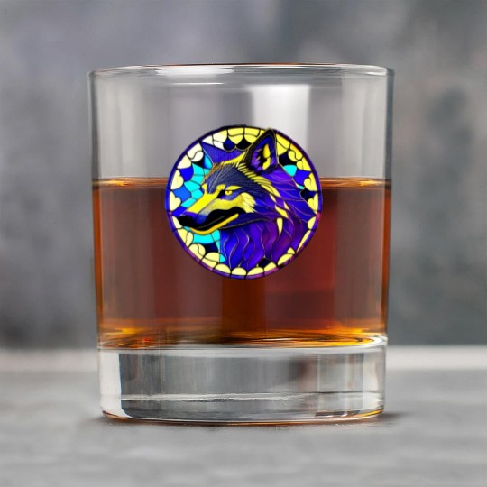 Moonlit Majesty The Art of Stained Glass Wolves Rock Glasses