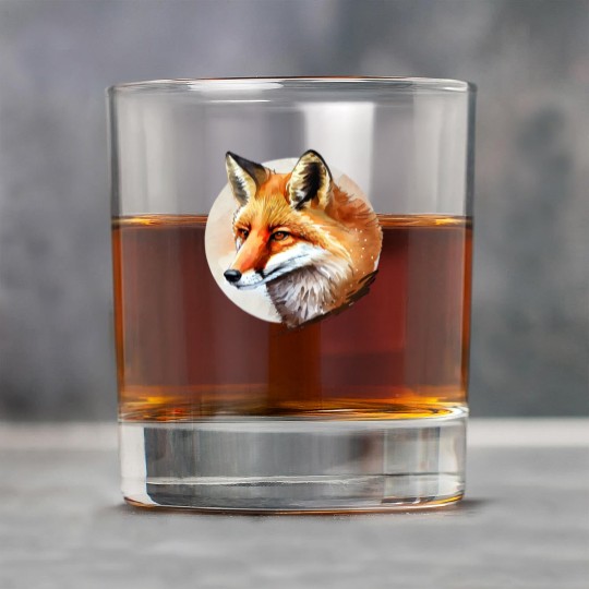 Beautiful Watercolor Red Fox Portrait Rock Glasses