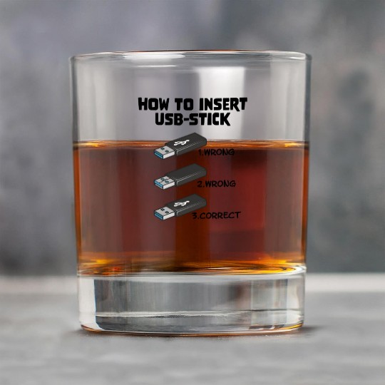 How To Insert USB Stick Funny Programmer Meme Rock Glasses