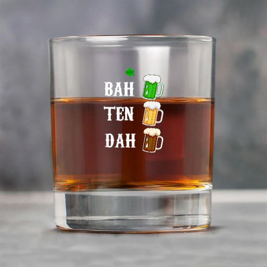 BAH TEN DAH Funny St Patrick's Day Beer Bartender Rock Glasses