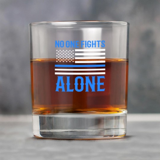 No One Fights Alone Thin Blue Line Police Rock Glasses