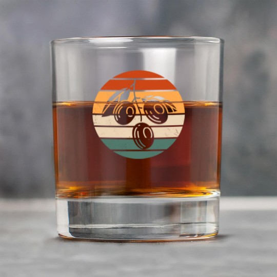 Retro Green Olive Design Rock Glasses
