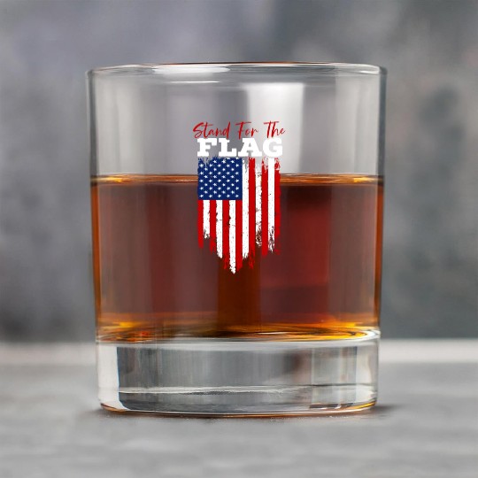 Stand For The Flag Veteran USA Flag Memorial Day Rock Glasses