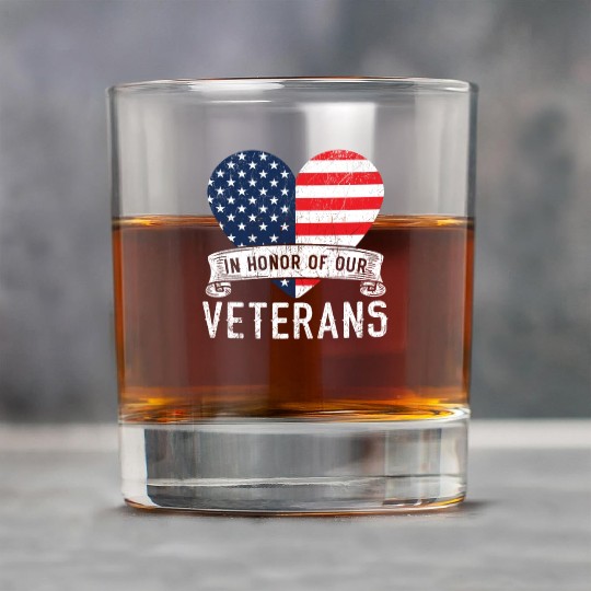 Patriotic Veteran USA Flag American Memorial Day Rock Glasses