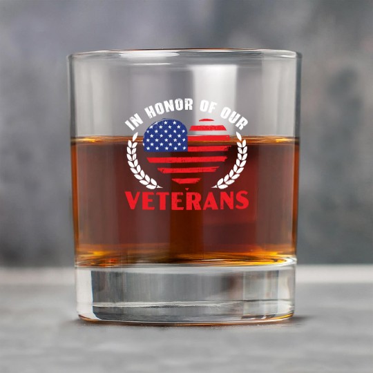 Patriotic Veteran USA Flag American Memorial Day Rock Glasses