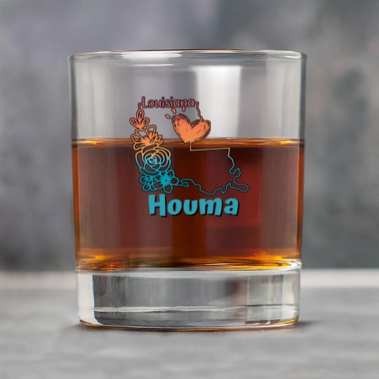 I love my home town Houma Louisiana Rock Glasses