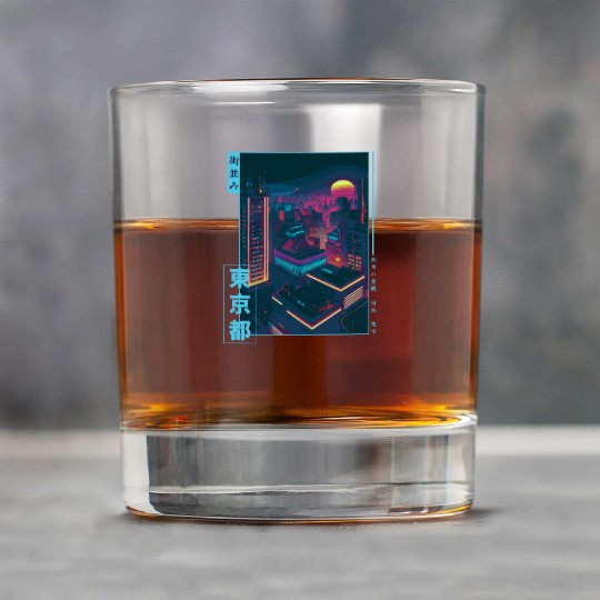 Retro Futurism Japanese Vaporwave City Tokyo Aesth Rock Glasses