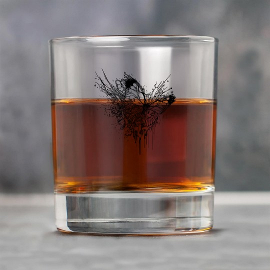 Elegant Butterfly Ink Splash Tattoo Style Rock Glasses