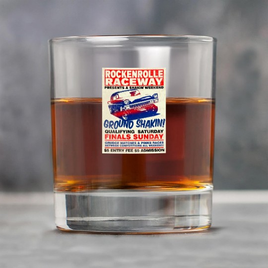 Vintage Hot Rod Classic Drag Racing Poster Rock Glasses