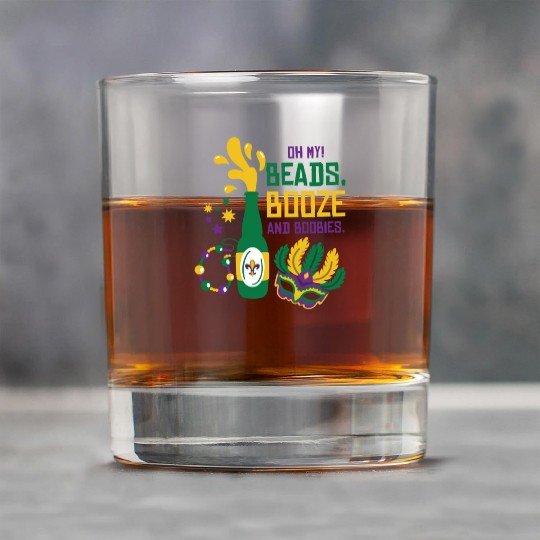 Mardi Gras Carnival Mask Beer Beads Boobies Rock Glasses