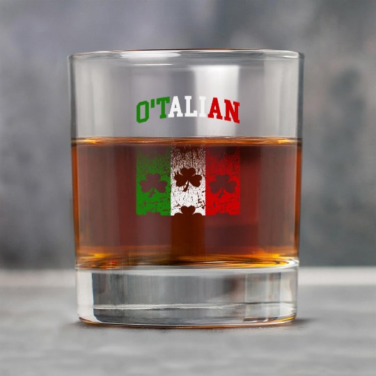 O'talian St. Patrick Italian Pride Italy Flag Rock Glasses