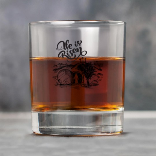 He Is Risen - Black Drawing HD Rock Glasses