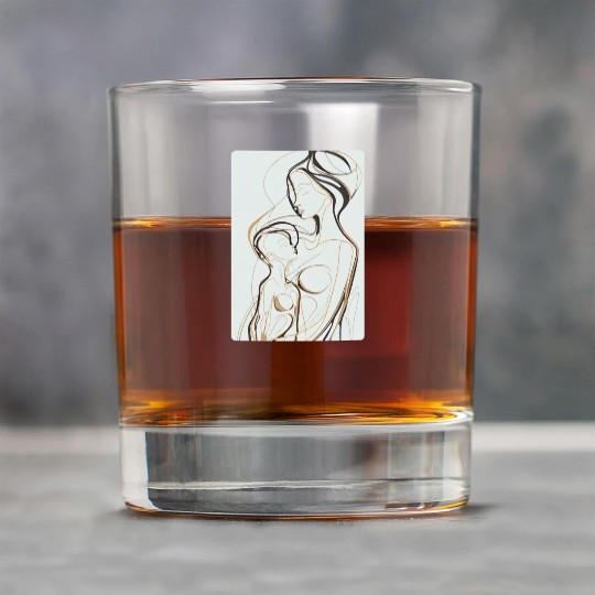 Black, Gold & White Abstract Mother & Daughter Rock Glasses