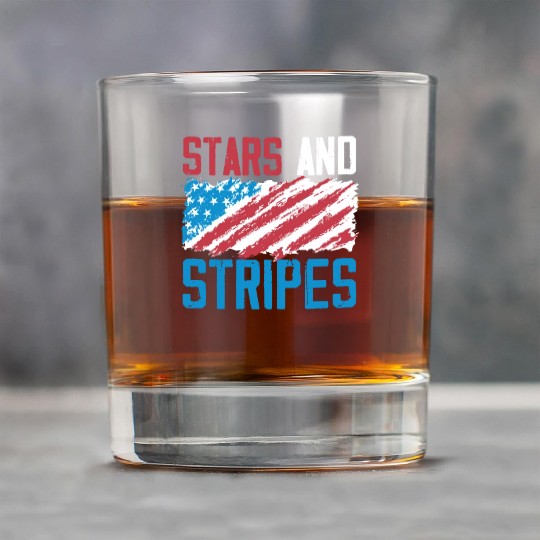 Stars And Stripes America USA Flag 4th Of July Rock Glasses
