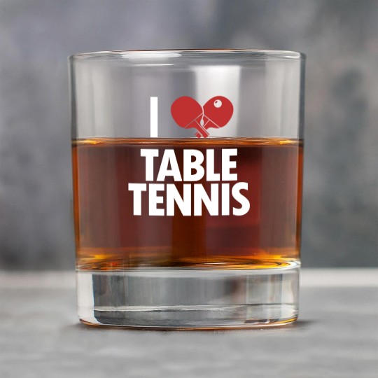 I Love Table Tennis Paddles Balls Table Tennis Rock Glasses