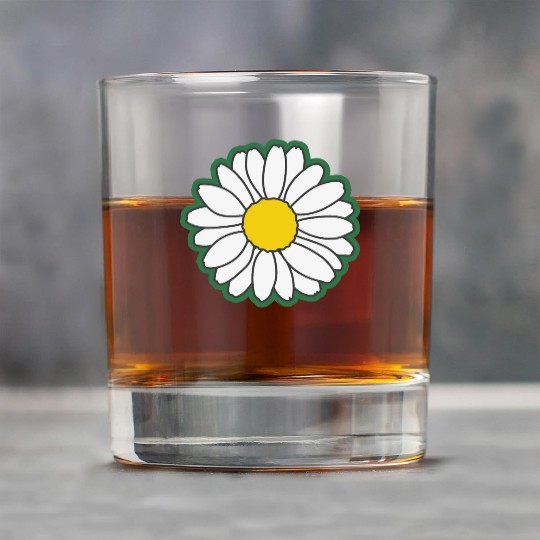 green daisy flower Rock Glasses