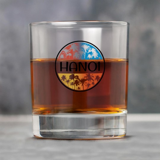 Hanoi Vietnam Palm Tree Stylish Vacation Souvenir Rock Glasses