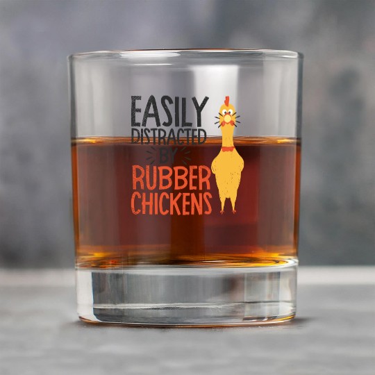 Rubber Chicken Enthusiast Loud Scream Yellow Rock Glasses