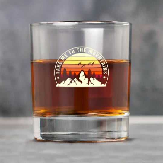 Take A Hike Mountain Rock Glasses