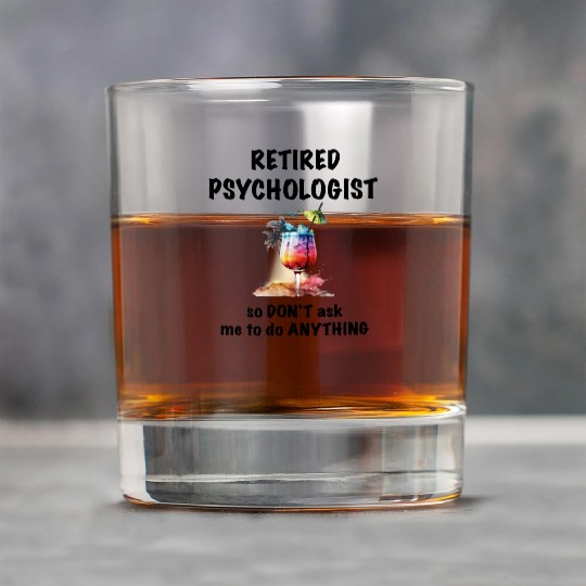 Retired Psychologist Vacation Tropical Cocktail Rock Glasses