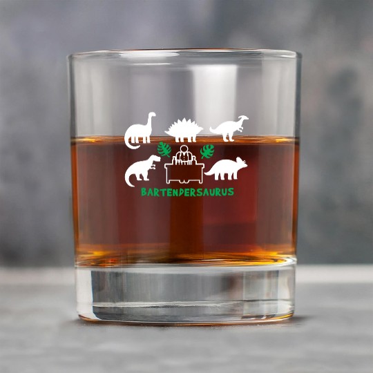 Bartender Saurus Dinosaurs Rock Glasses