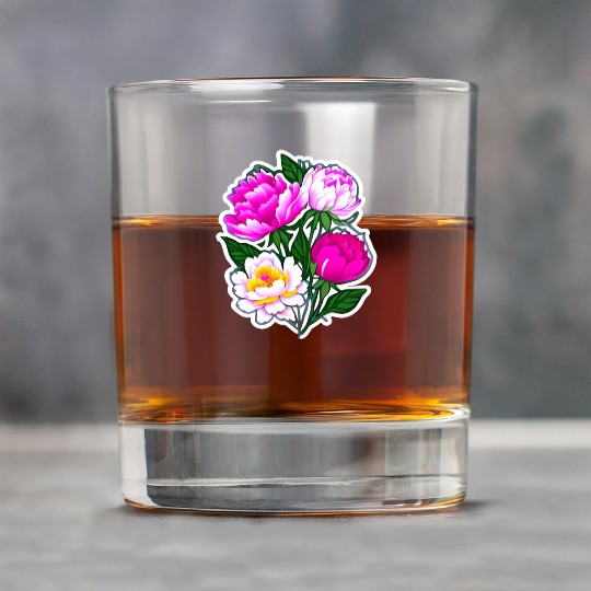 Peony Flower Art Rock Glasses