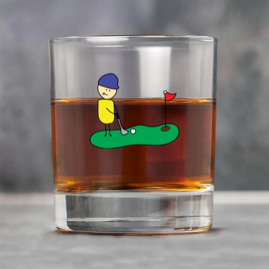 Cute Boy Playing Golf Rock Glasses