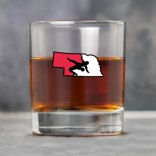 Nebraska Wrestling (State Colors) Rock Glasses