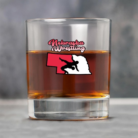 Nebraska Wrestling (State Colors) Rock Glasses
