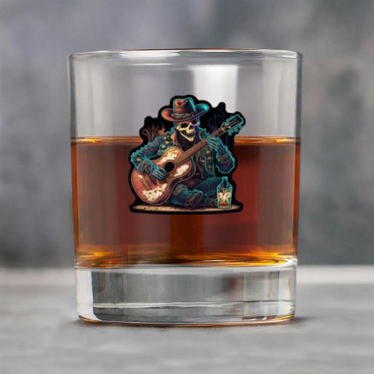 cowboy skeleton play guitar Rock Glasses
