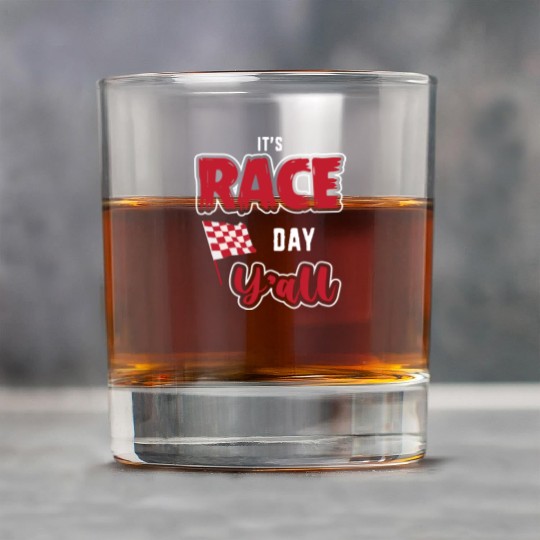 Its Race Day Yall Funny Dirt Track Racing Rock Glasses