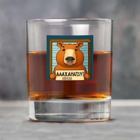 Capybara Mugshot Outlaw: Wanted for 93 Felonies Na Rock Glasses