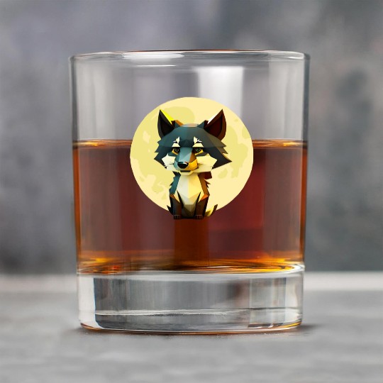 Wolf howling at the moon graphic Rock Glasses