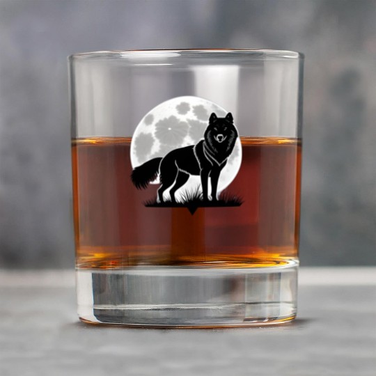 Wolf howling at the moon graphic Rock Glasses