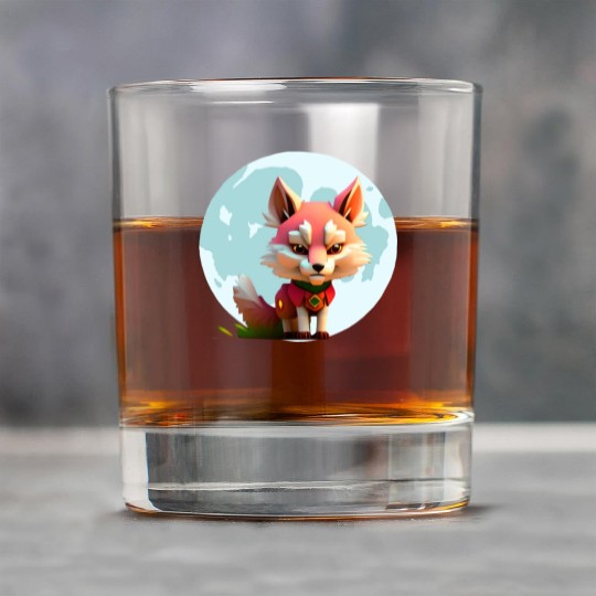 Wolf howling at the moon graphic Rock Glasses