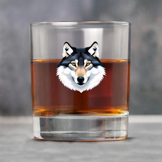 Wolf howling at the moon graphic Rock Glasses