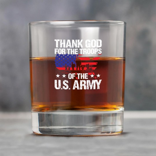 Soldier thank god for troops of us army military Rock Glasses