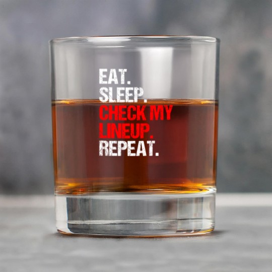 Eat Sleep Check My Lineup Repeat, Fantasy Football Rock Glasses