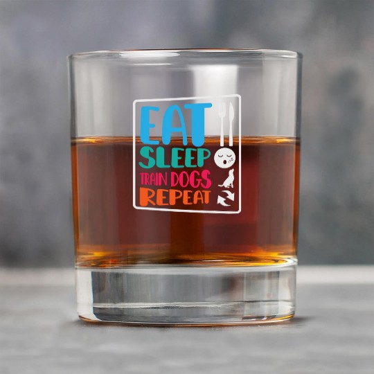 Dog Trainer Eat Sleep Train Dogs Repeat Dog Lover Rock Glasses