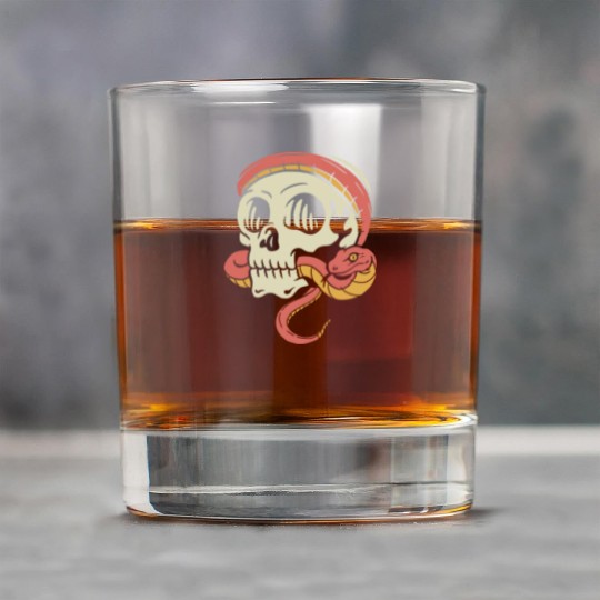 Skull Biting Snake Rock Glasses