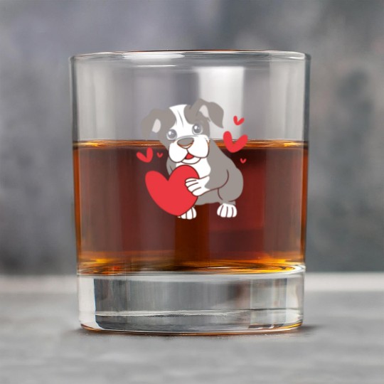 Cute Heart Puppy Boston Terrier Dog Rock Glasses