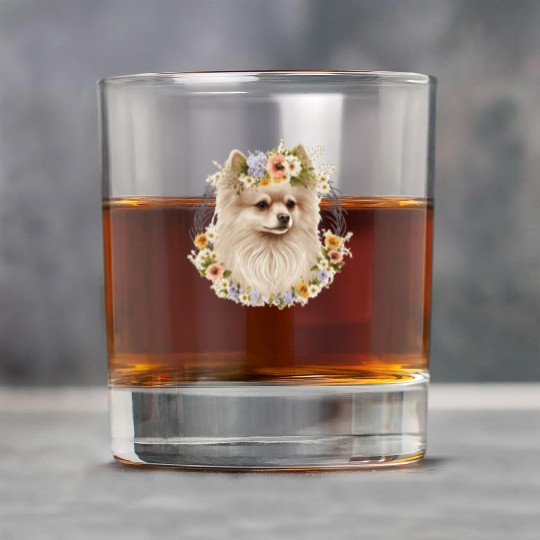 Cute Pomeranian Pom Flower Crown Pet Dog Breed Flo Rock Glasses