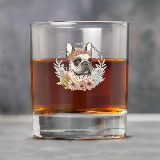 Cute French Bulldog Frenchie Flower Crown Pet Dog Rock Glasses
