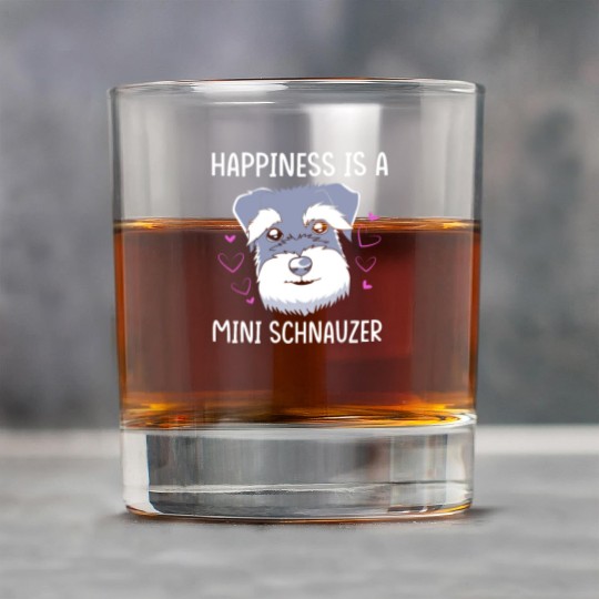 Happiness Is A Miniature Schnauzer Rock Glasses