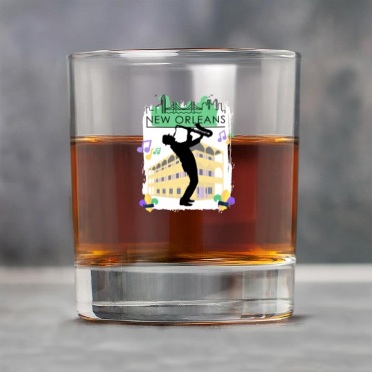 Mardi Gras New Orleans Louisiana City Jazz Music Rock Glasses