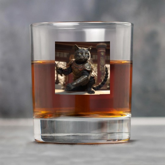 Cat warrior in ornate armor Rock Glasses