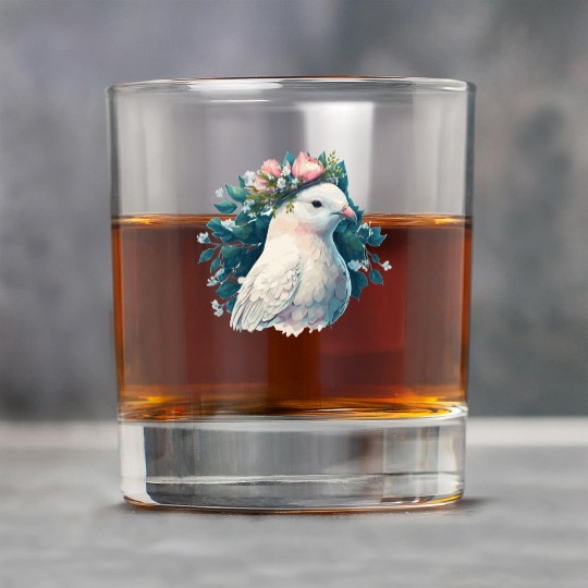 Cute White Dove Pigeon Bird Flower Crown Pet Birds Rock Glasses